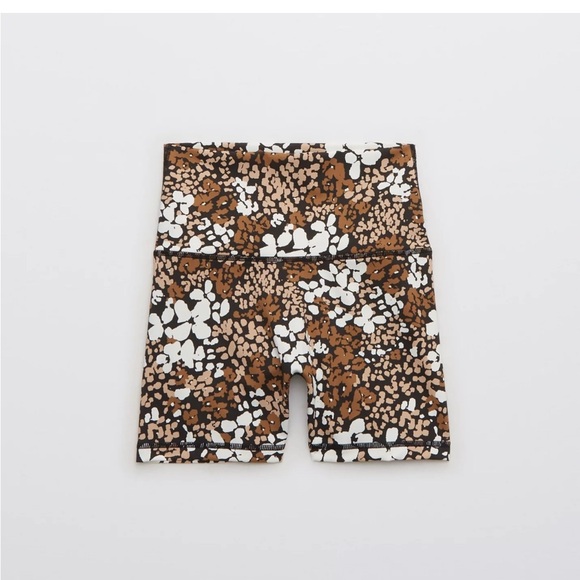 Aerie Brown and Cream Floral Bike Shorts Set - Picture 5 of 5